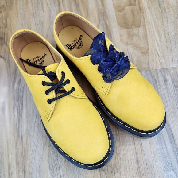🩵NIB Dr. Martens Yellow Iced II Buttersoft Leather Unisex Oxfords Size 8 - Picture 3 of 16